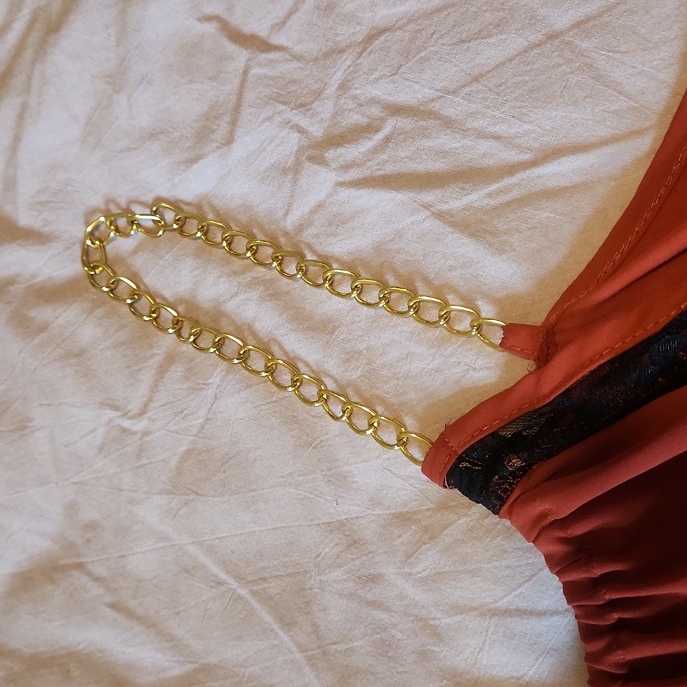 Eunishop High Low Dress w/ Gold Chain Straps - Picture 5 of 14
